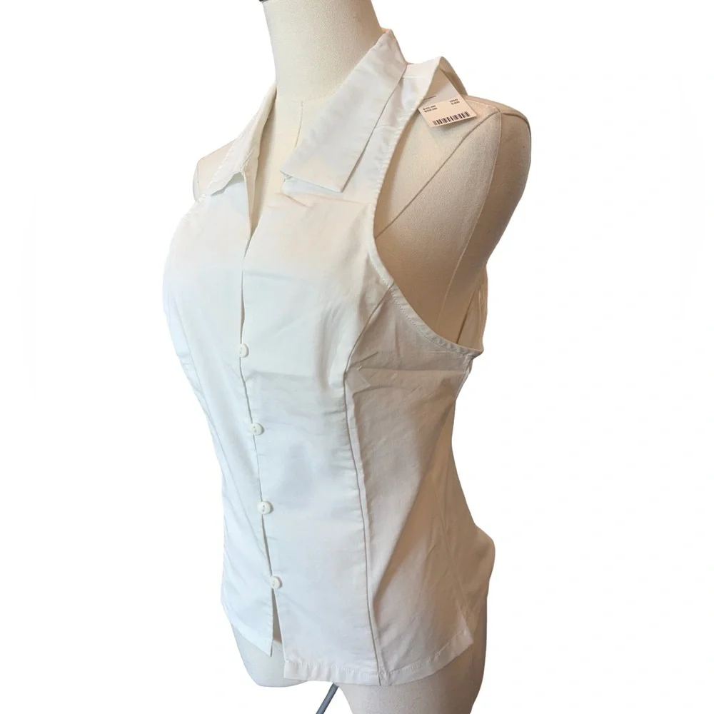 NEW! Urban Outfitters Party Girl Cotton-Blend Button Down Sleeveless Top Small - Picture 6 of 14